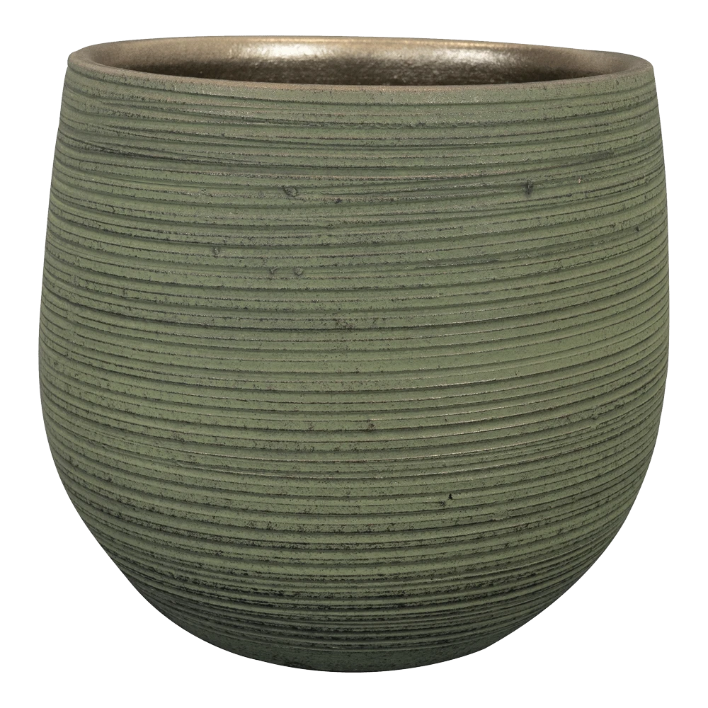 Bloempot Lydia - D22 X H20cm - Shiny Green 3 Bloempot Lydia - D22 X H20cm - Shiny Green