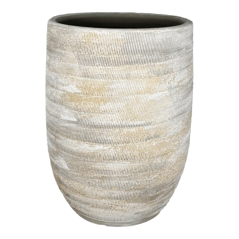 Bloempot Miami Hoog - D26 X H40cm - Grijs 3 Bloempot Miami Hoog - D26 X H40cm - Grijs