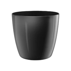 Bloempot Elho Brussels Diamond Rond 22cm - Metallic Zwart