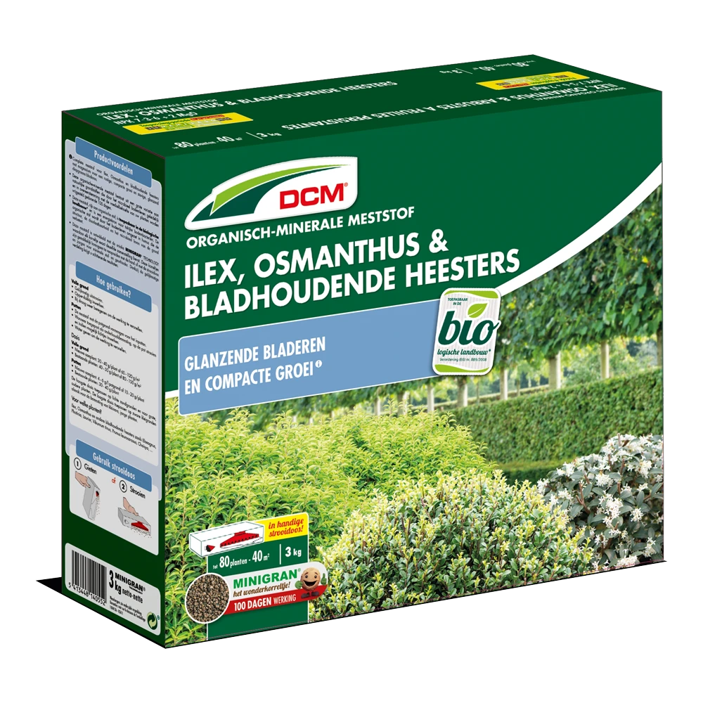 DCM Meststof Ilex, Osmanthus & Bladhoudende Heesters - 3kg - Tuinplanten Voeding