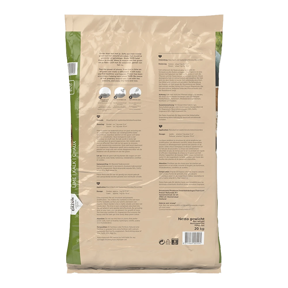 Pokon Bio Kalk 20kg Voor 200mu00b2 - Gazonkalk 4 Pokon Bio Kalk 20kg Voor 200mu00b2 - Gazonkalk - Afbeelding 2