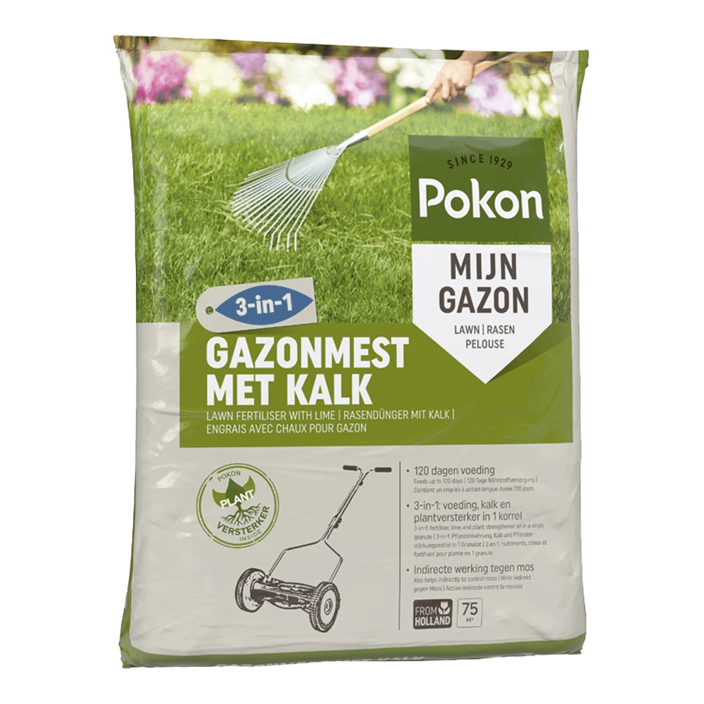 Pokon Gazonmest Met Kalk 5kg Voor 75mu00b2 - Gazonmeststof, Gazonkalk