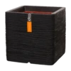 Capi Plantenbak Vierkant Nature Rib NL - L30 X B30 X H30cm - Zwart -Plant Benodigdheden Winkel pot vierkant rib nl 30x30x30 zwart plantenbak 1 5