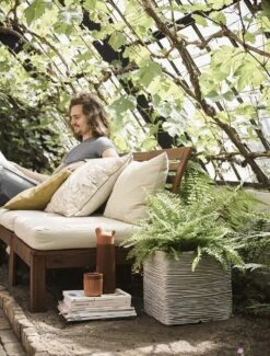 Capi Plantenbak Vierkant Nature Rib NL - L40 X B40 X H40cm - Ivoor -Plant Benodigdheden Winkel pot vierkant rib nl 40x40x40 ivoor plantenbak 6 9