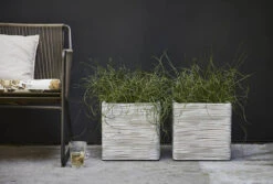 Capi Plantenbak Vierkant Nature Rib NL - L40 X B40 X H40cm - Ivoor -Plant Benodigdheden Winkel pot vierkant rib nl 40x40x40 ivoor plantenbak 7 8