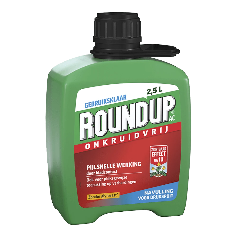ROUNDUPu00ae AC Snel Onkruidvrij Onkruiddrukspuit Navulverpakking 2,5L - Onkruid En Aanslag