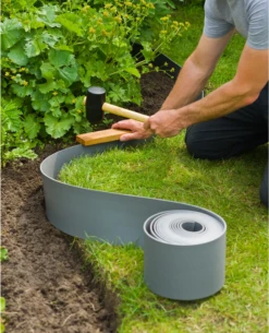 Tuinborderrand PE Grijs 3mm - 10x0,15m - Nature -Plant Benodigdheden Winkel tuinborderrand pe grijs 3mm 10x0 15m nature 3