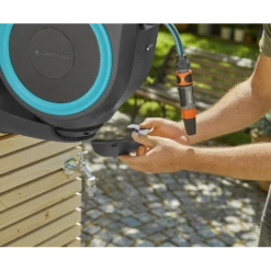 Wandslangenbox RollUp - S - 15m - Blauw - Gardena -Plant Benodigdheden Winkel wandslangenbox rollup s 15m blauw gardena 5 7
